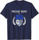 Proud Aunt of A Police Officer Blue Line Heart T-Shirt - T-Shirt | Navy
