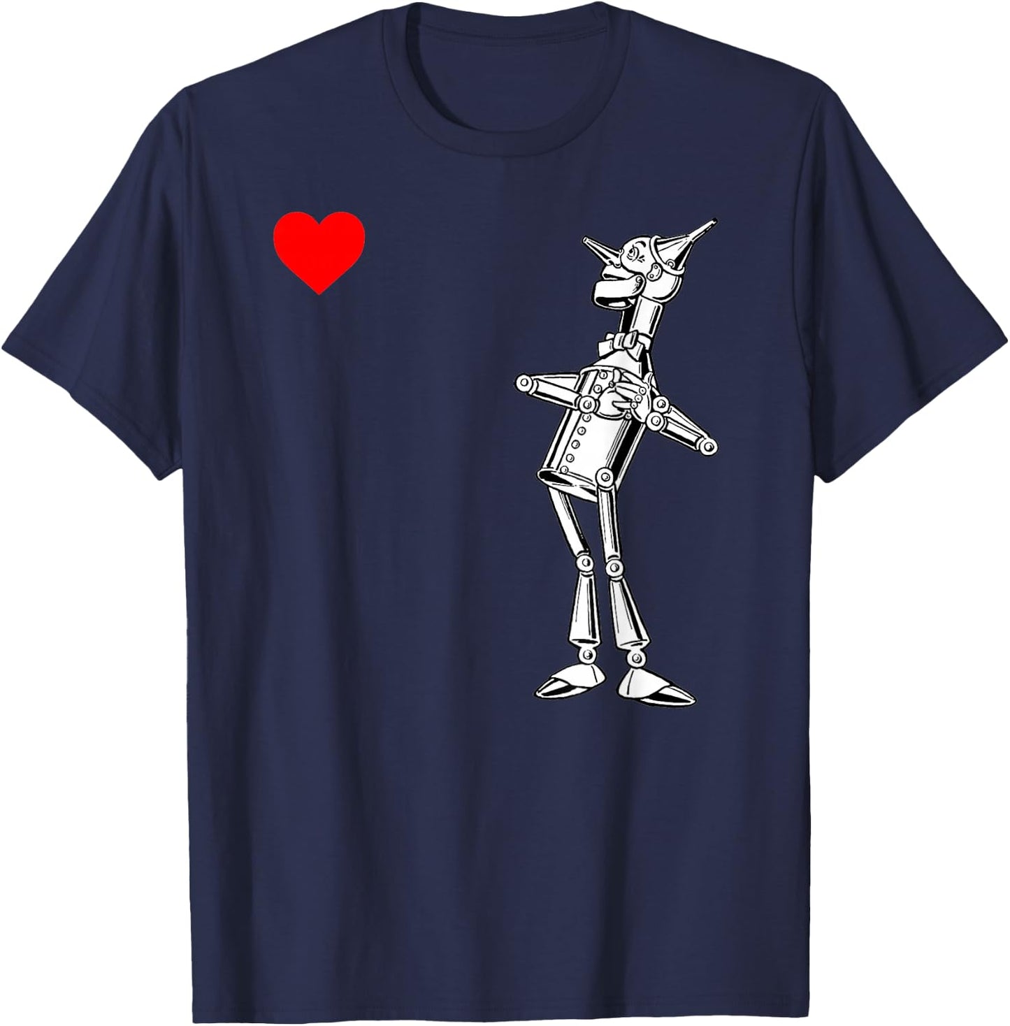 Classic Retro Wonderful Wizard of OZ Gifts Tin Man Heart T-Shirt - T-Shirt | Navy