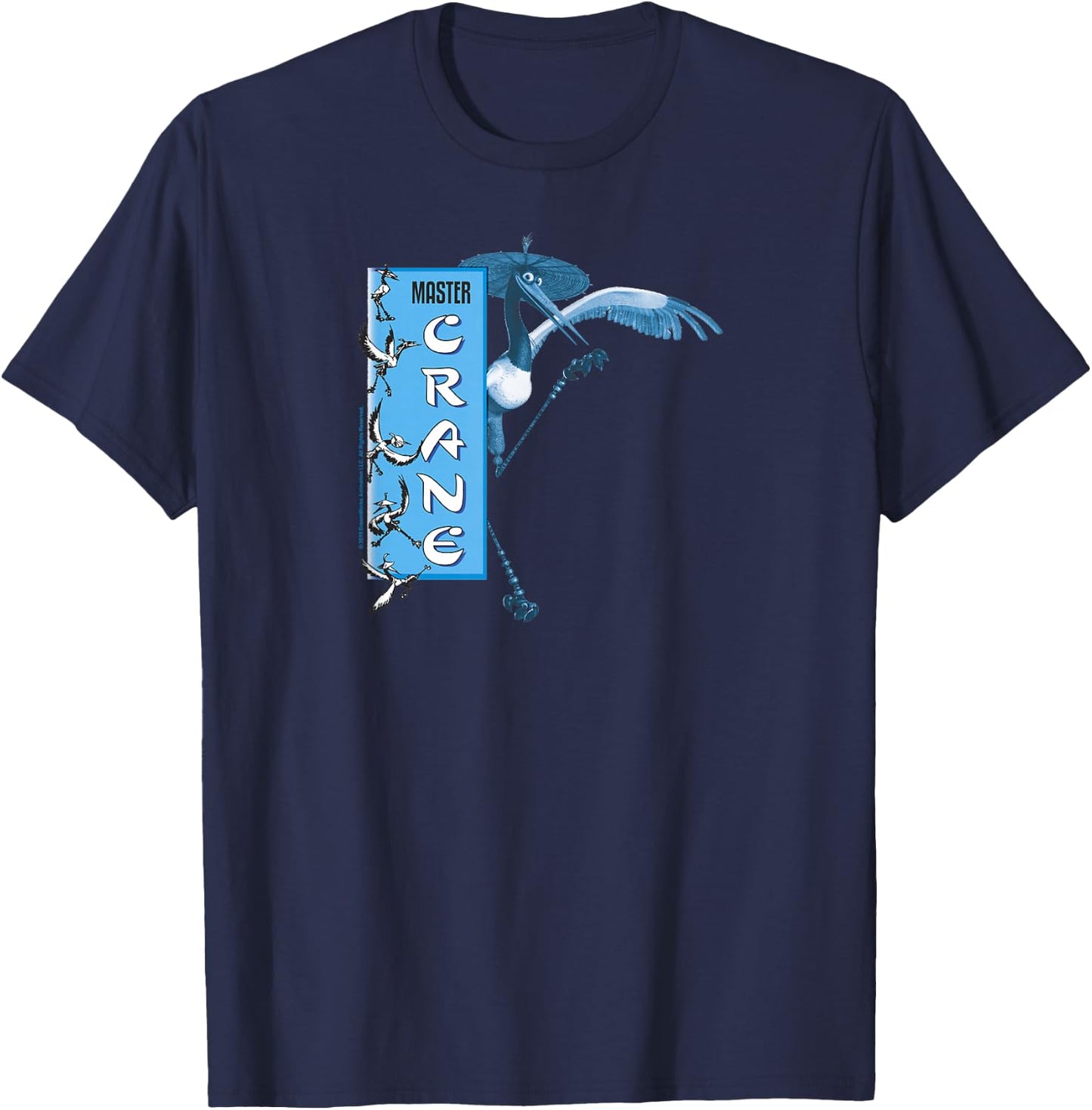 Kung Fu Panda Master Crane Action Pose Banner T-Shirt - T-Shirt | Navy