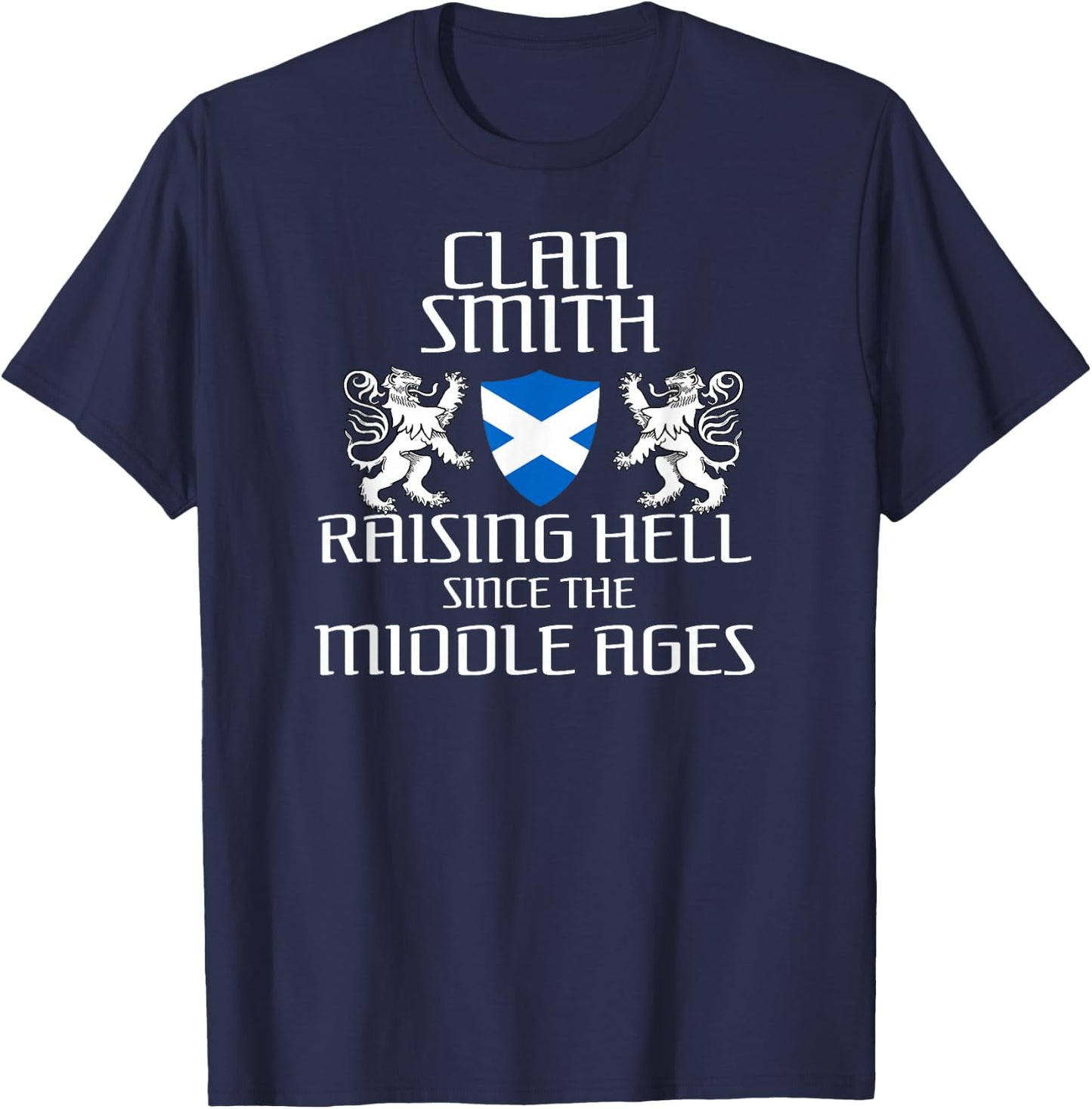 Smith Scottish Family Scotland Name Clan Lion T-Shirt - T-Shirt | Navy