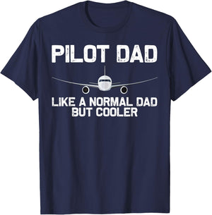 Funny Pilot Art Dad Father Aviation Airplane Pilot T-Shirt - T-Shirt | Navy