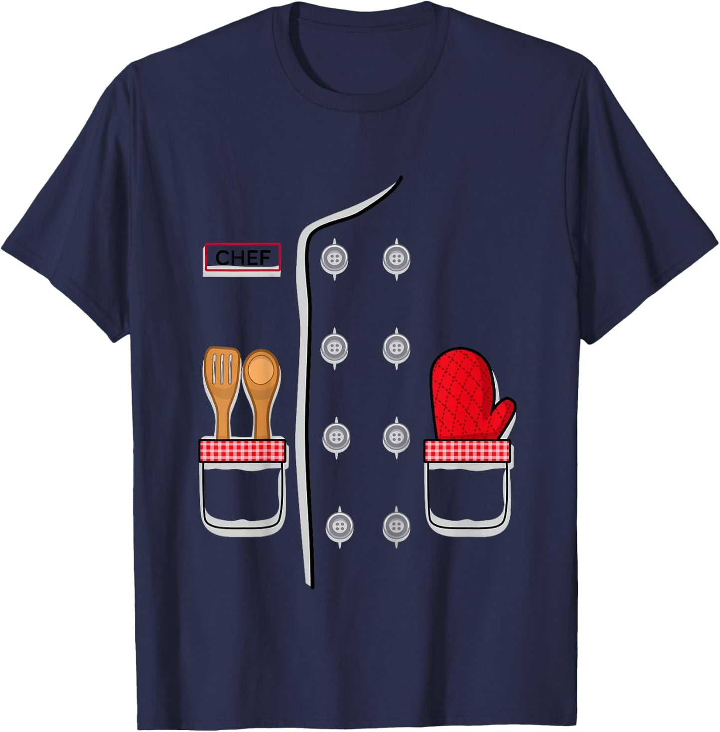 Kids Chef Costume for Kids Easy Halloween Outfit- Pro Cook Chef T-Shirt - T-Shirt | Navy