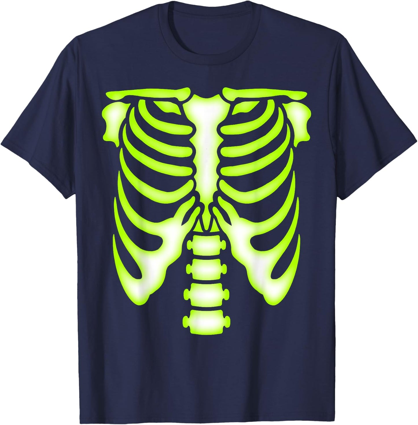 Skeleton Green Ribcage - Bones Halloween Costume T-Shirt - T-Shirt | Navy