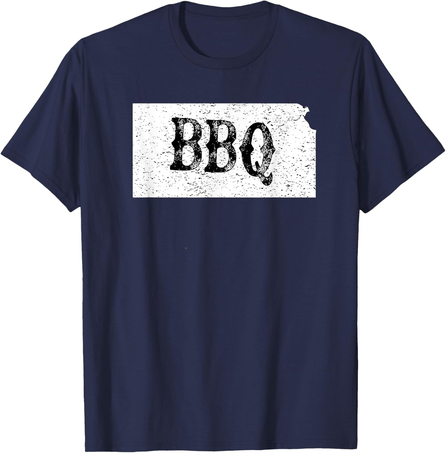 Vintage State of Kansas BBQ Barbecue Brisket T-Shirt - T-Shirt | Navy