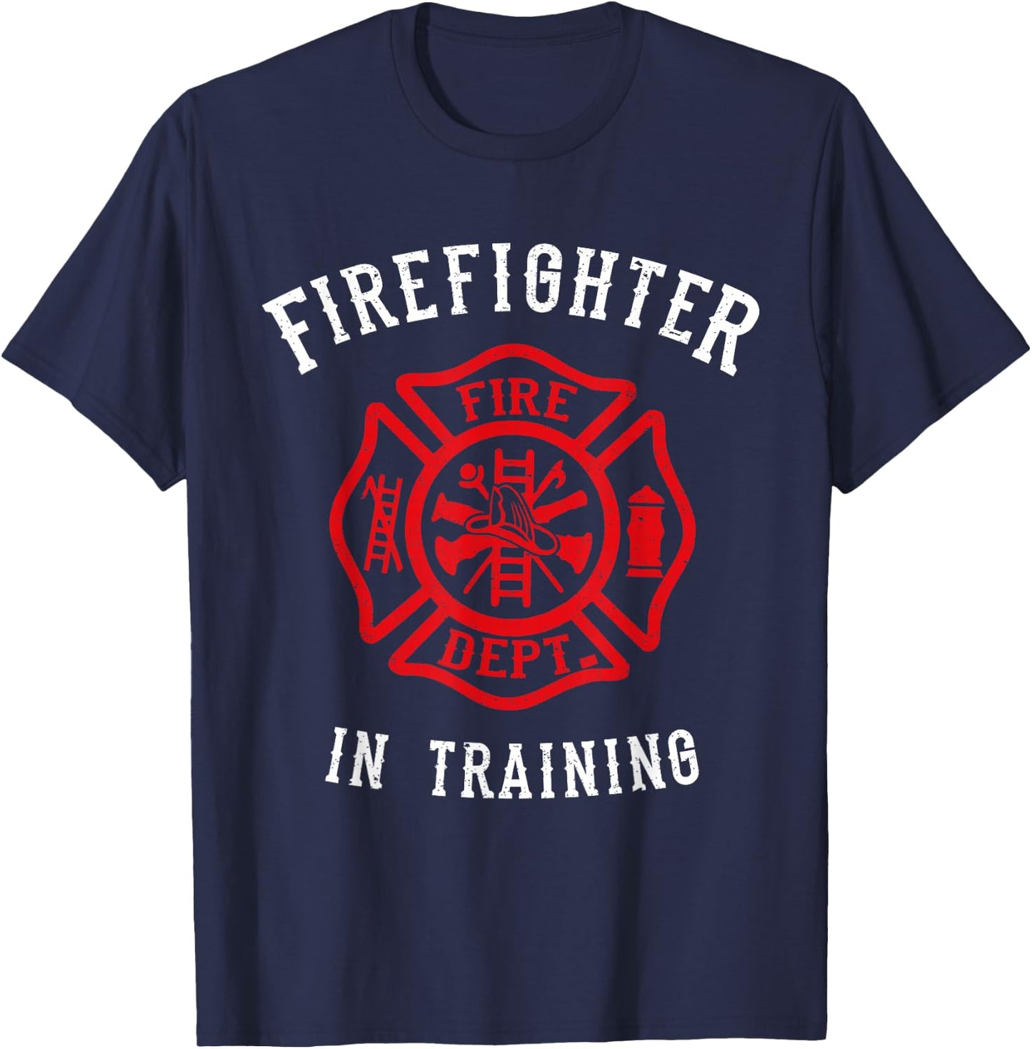 Firefighter Training Gift Kids Cute Toddler Fire Fighter T-Shirt - T-Shirt | Navy