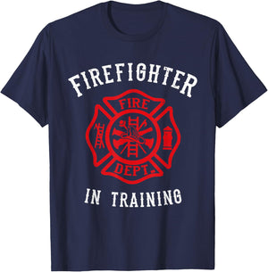 Firefighter Training Gift Kids Cute Toddler Fire Fighter T-Shirt - T-Shirt | Navy