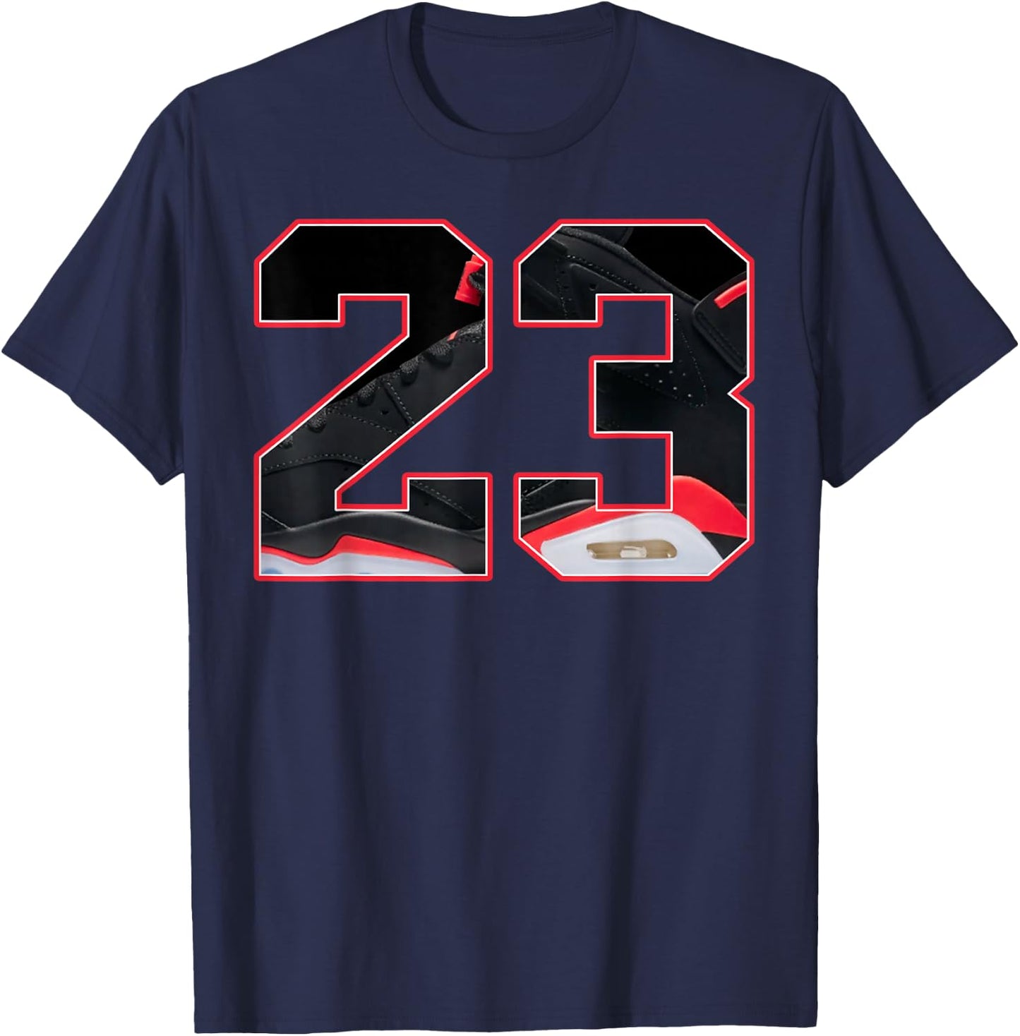 Black Infrared 6s Outfits Matching Number 23 T-Shirt - T-Shirt | Navy