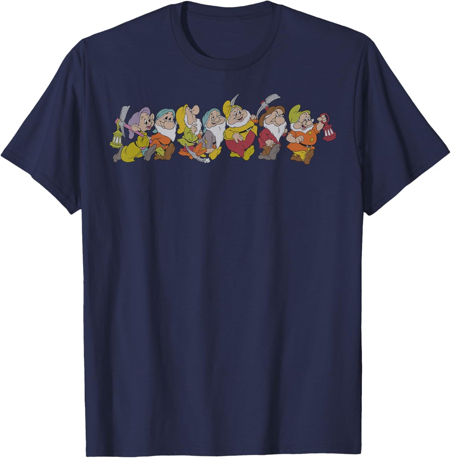 Disney Snow White and The Seven Dwarfs Marching in Line T-Shirt - T-Shirt | Navy