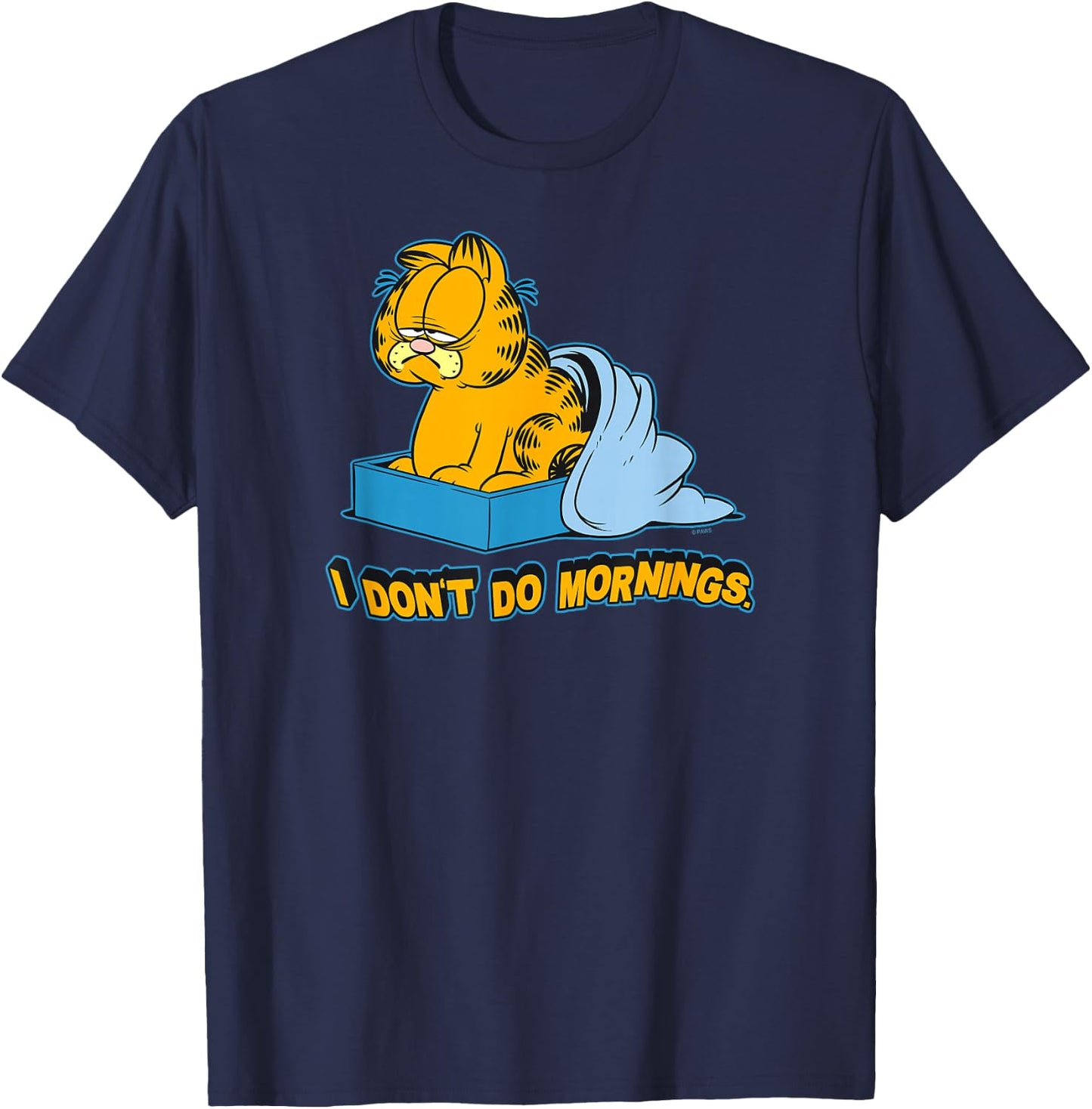 Garfield I Dont Do Mornings Small T-Shirt - T-Shirt | Navy