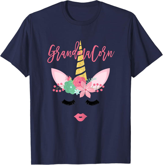 Grandmacorn Unicorn Grandma T-Shirt - T-Shirt | Navy