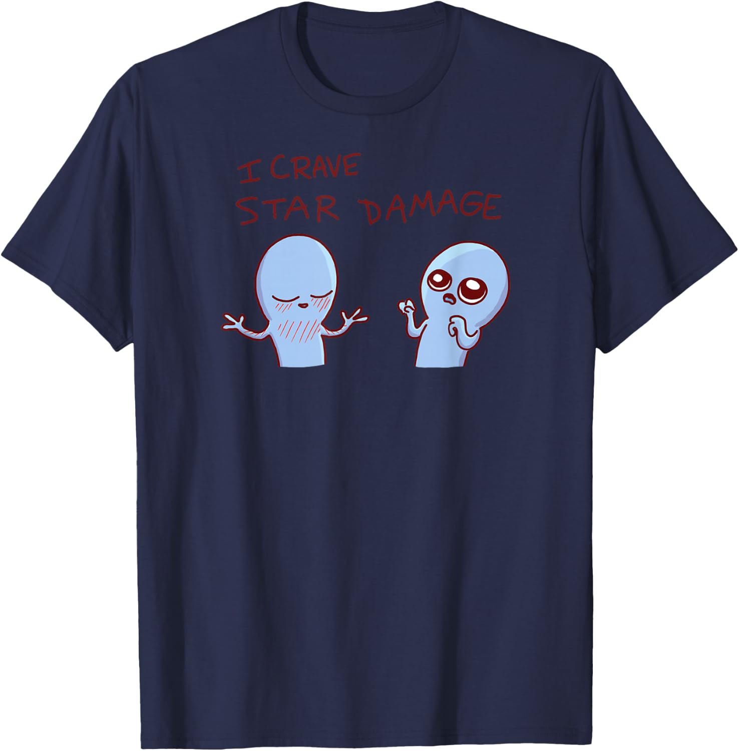 Threadless Nathan W. Pyle I Crave Star Damage Graphic T-Shirt - T-Shirt | Navy