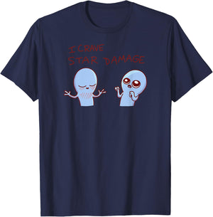 Threadless Nathan W. Pyle I Crave Star Damage Graphic T-Shirt - T-Shirt | Navy