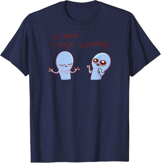 Threadless Nathan W. Pyle I Crave Star Damage Graphic T-Shirt - T-Shirt | Navy