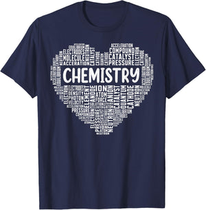 Funny Chemistry Word Cloud Chemist Student Chemistry Teacher T-Shirt - T-Shirt | Navy