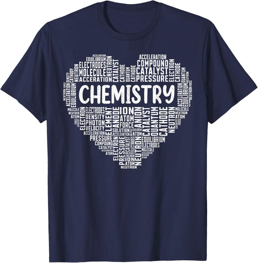 Funny Chemistry Word Cloud Chemist Student Chemistry Teacher T-Shirt - T-Shirt | Navy