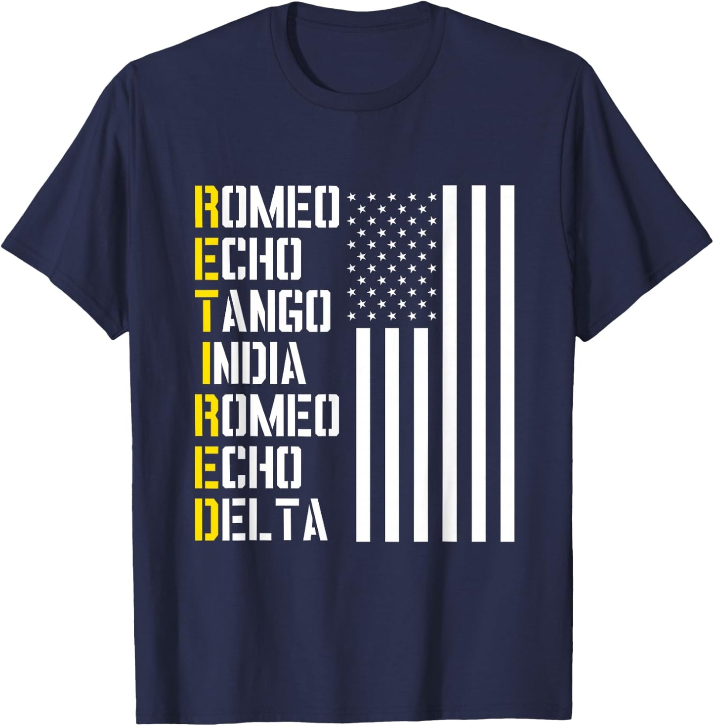Military, Police, Pilot Retirement Design Phonetic Alphabet T-Shirt - T-Shirt | Navy