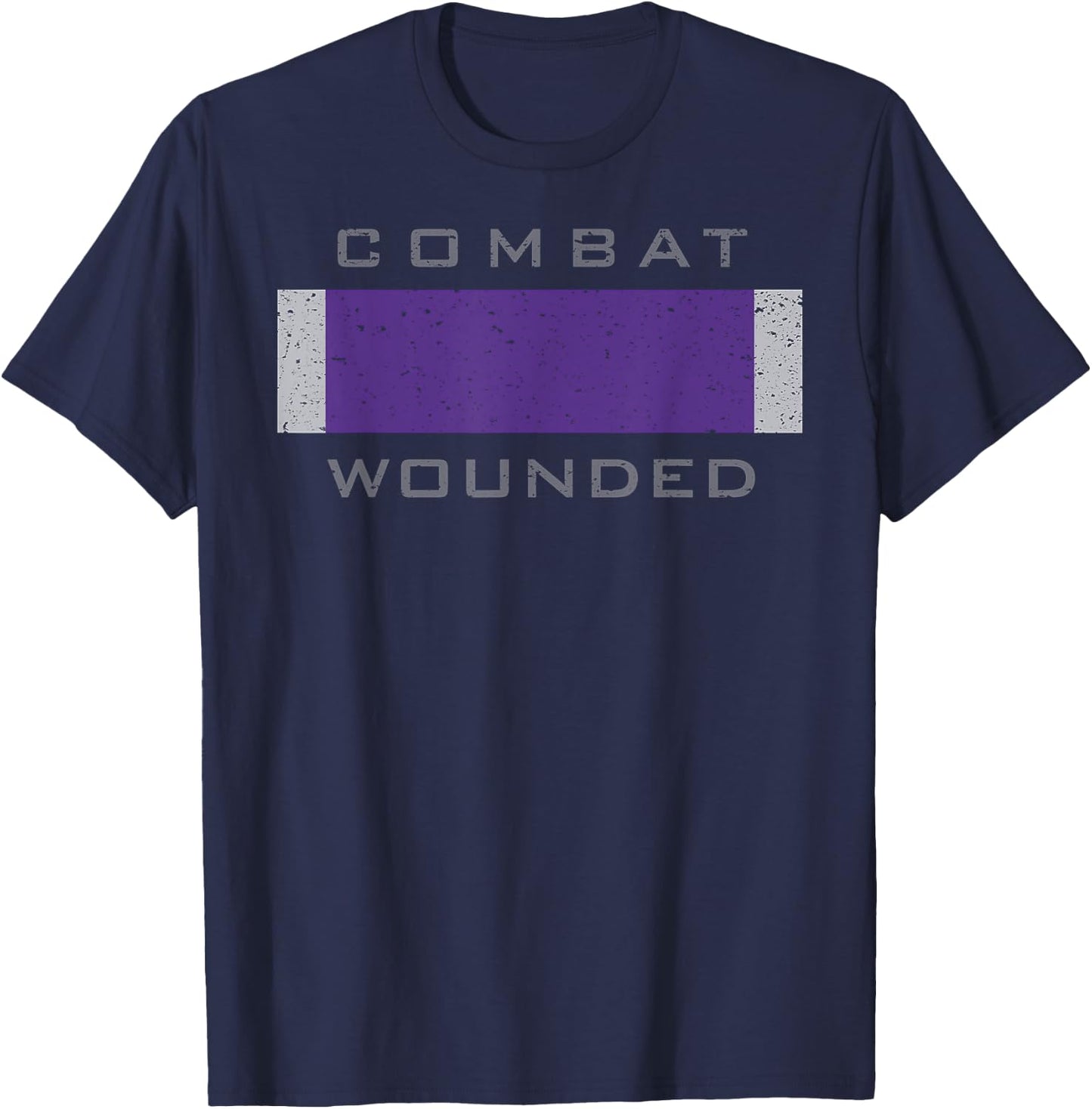 Purple Heart Award Veteran Combat Wounded T-Shirt - T-Shirt | Navy