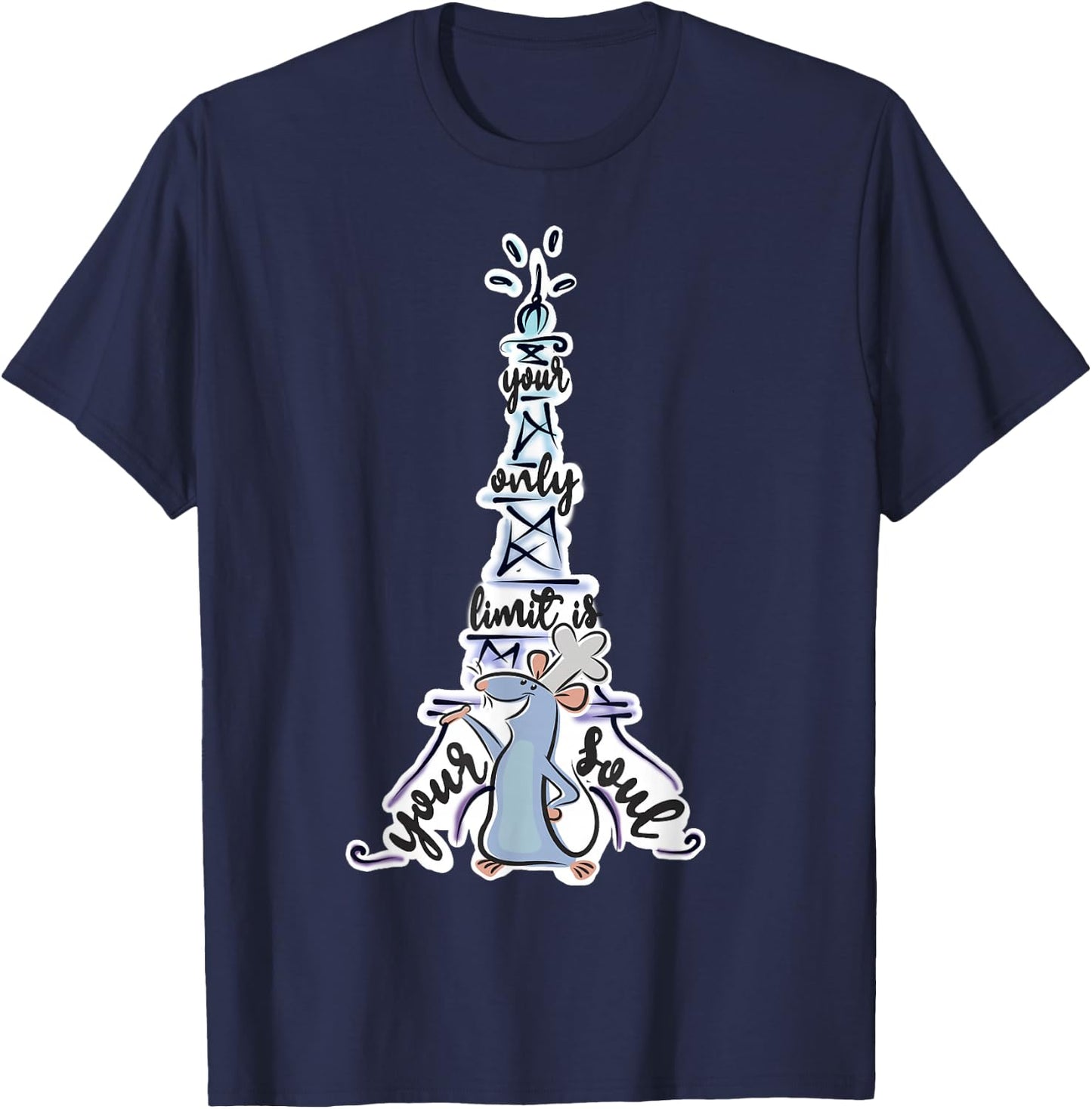 Disney Pixar Ratatouille Remy Your Only Limit is Your Soul Small T-Shirt - T-Shirt | Navy
