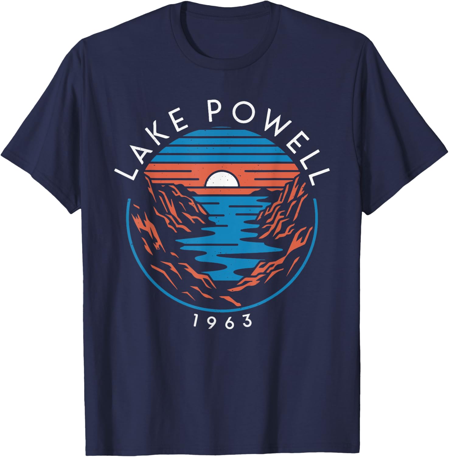 Lake Powell 1963 Retro Sunset Scenic Adventure T-Shirt - T-Shirt | Navy