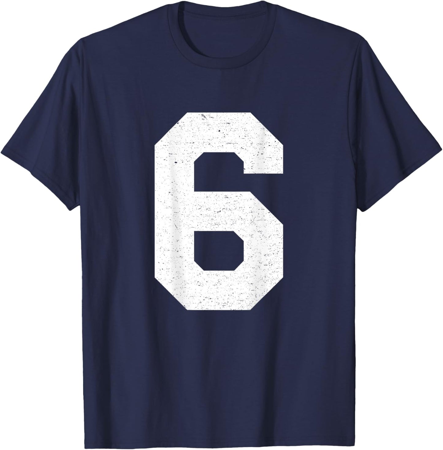#6 Jersey Uniform Varsity Sports Number, 6th Birthday T-Shirt - T-Shirt | Navy