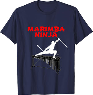 Marimba Ninja Marching Band | Funny Percussion Shirt T-Shirt - T-Shirt | Navy