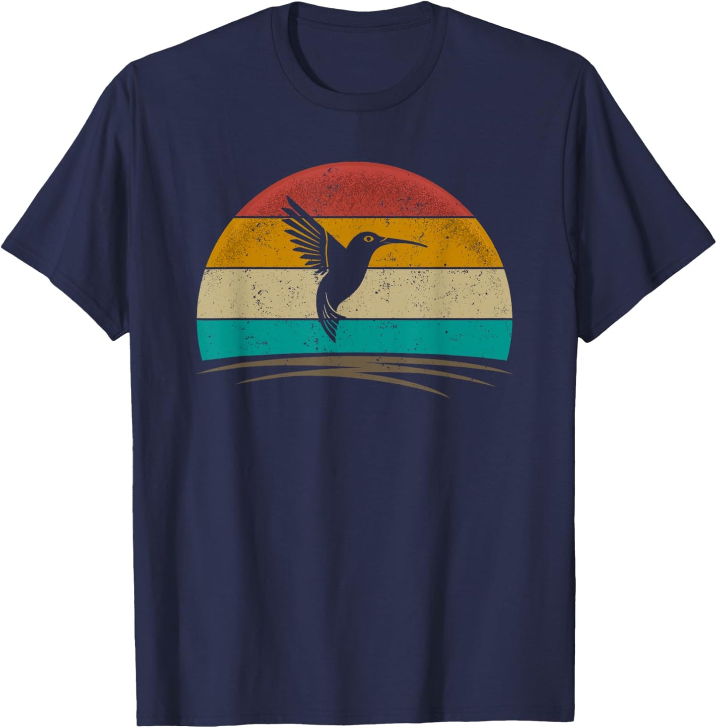 Retro Hummingbird Shirt Bird Watching Bird Hummingbird Lover T-Shirt - T-Shirt | Navy