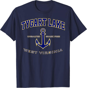 Tygart Lake WV Shirt , Men, Girls & Boys T-Shirt - T-Shirt | Navy