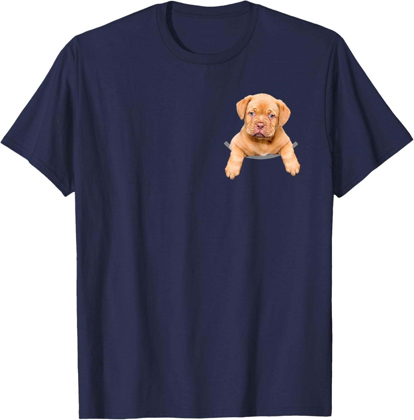Dogue De Bordeaux in Pocket French Mastiff Dog Puppy Gifts Men Women Girls Kids T-Shirt - T-Shirt | Navy