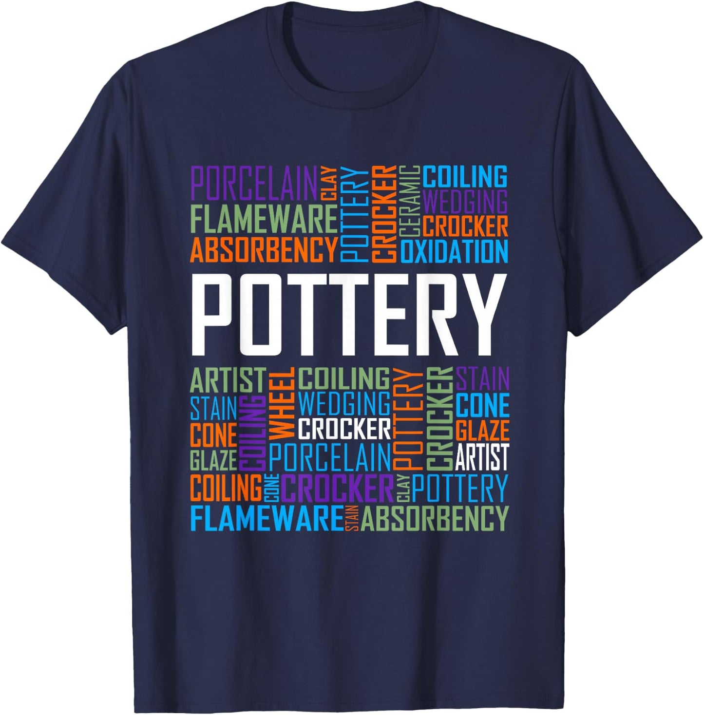 Proud Clay Pottery Heart for Ceramic Artist T-Shirt - T-Shirt | Navy