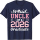 Proud Uncle of A 2026 Graduate Class of 2026 T-Shirt - T-Shirt | Navy