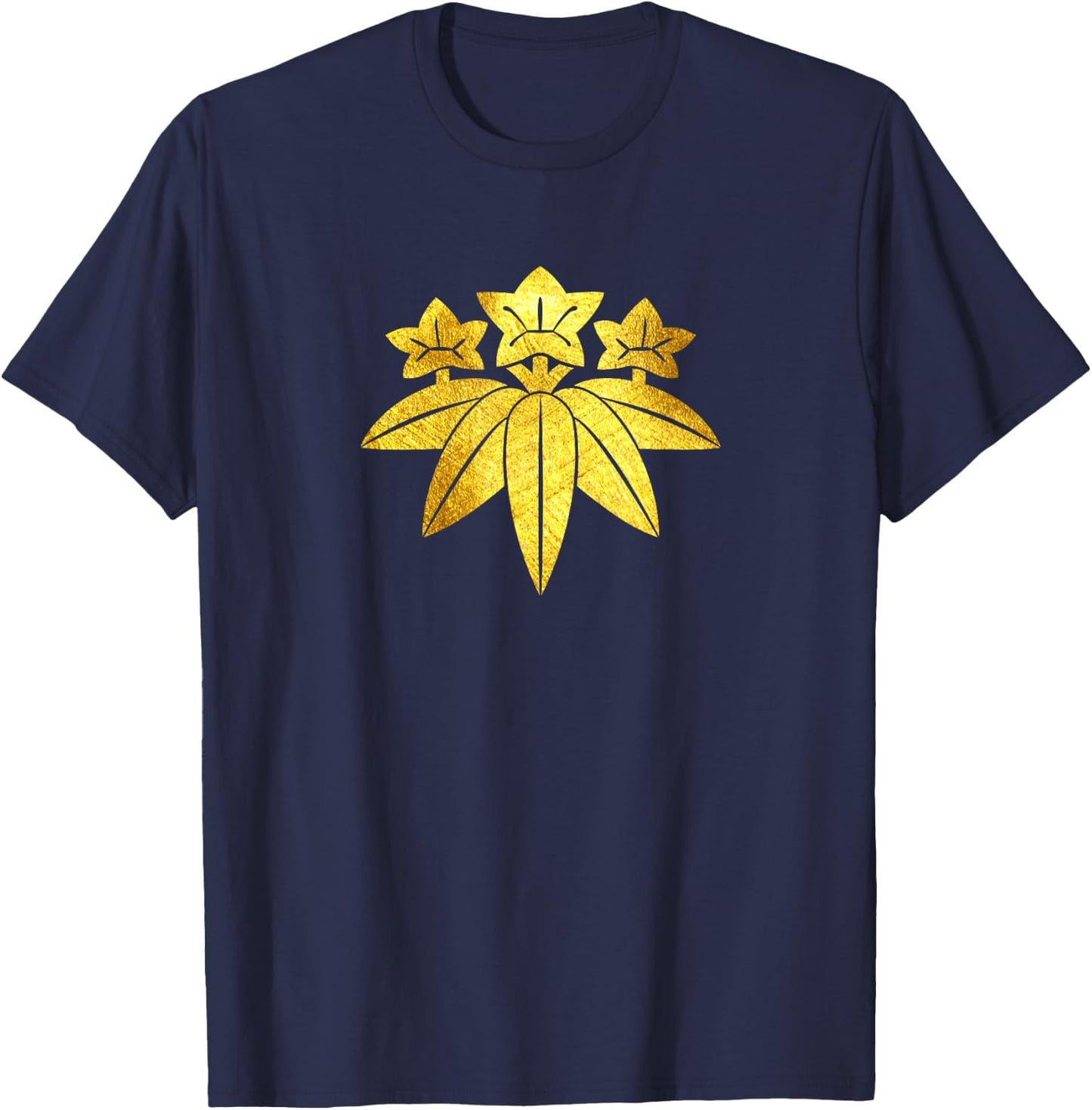 Kamakura Minamoto Mon Japanese clan in faux gold T-Shirt - T-Shirt | Navy
