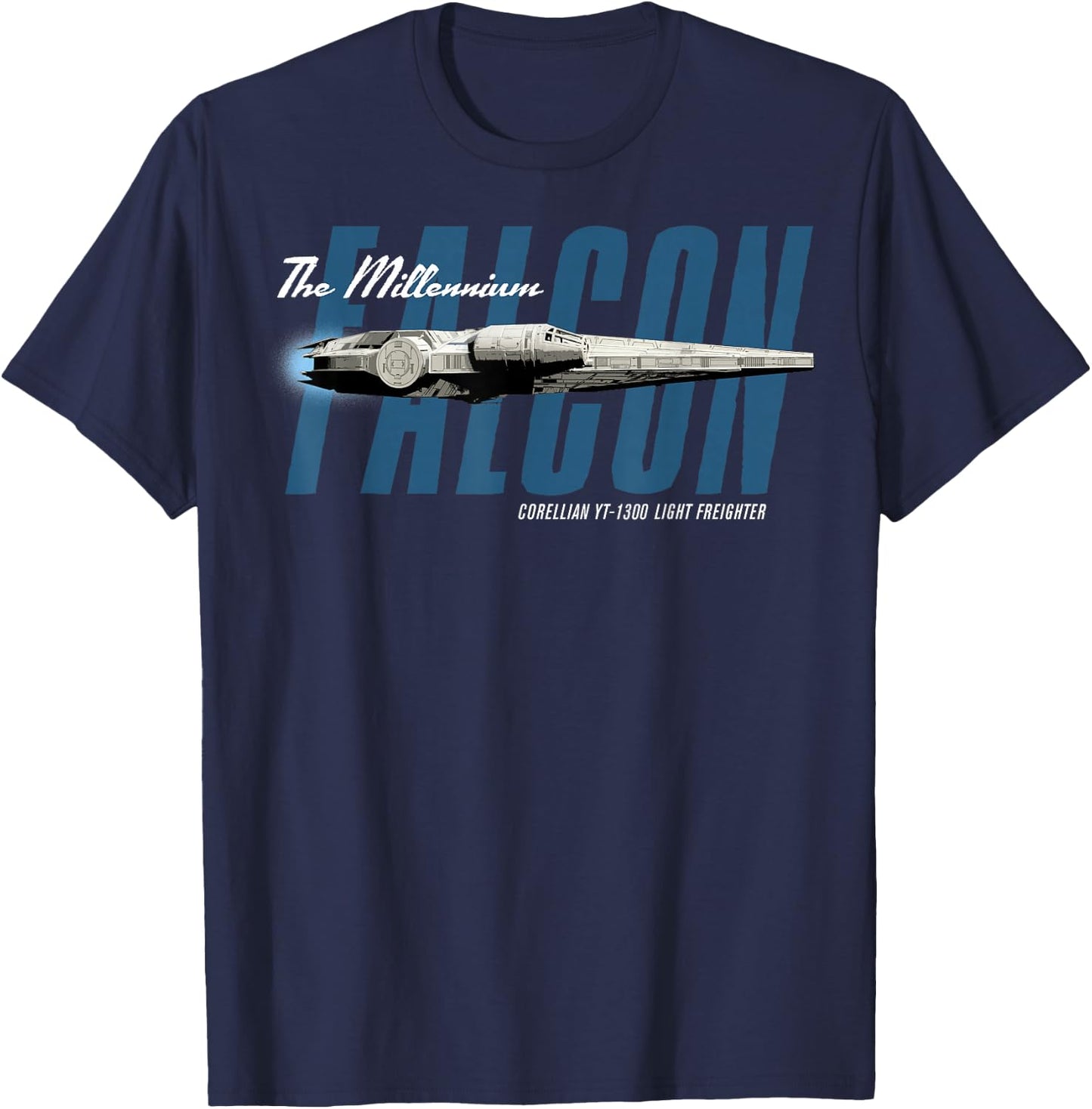 Star Wars Han Solo Movie Falcon Flyby Text Graphic T-Shirt - T-Shirt | Navy
