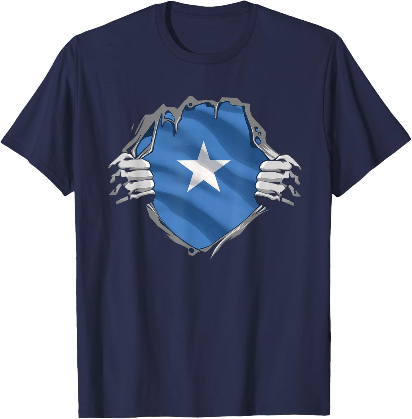 Super Somali Heritage Proud Somalia Roots Flag T-Shirt - T-Shirt | Navy