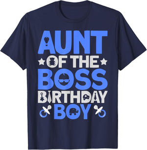 Aunt Of The Boss Birthday Party Outfit Like A Boss Aunt T-Shirt - T-Shirt | Navy