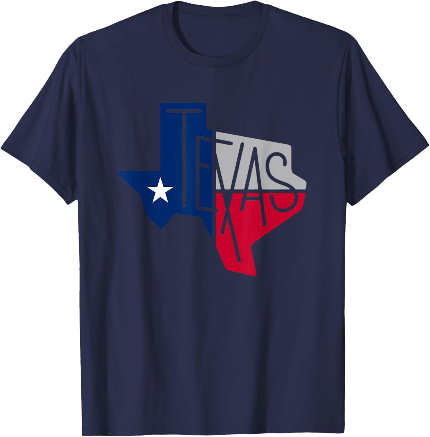Beautiful Texas State Flag Star Silhouette T-Shirt - T-Shirt | Navy
