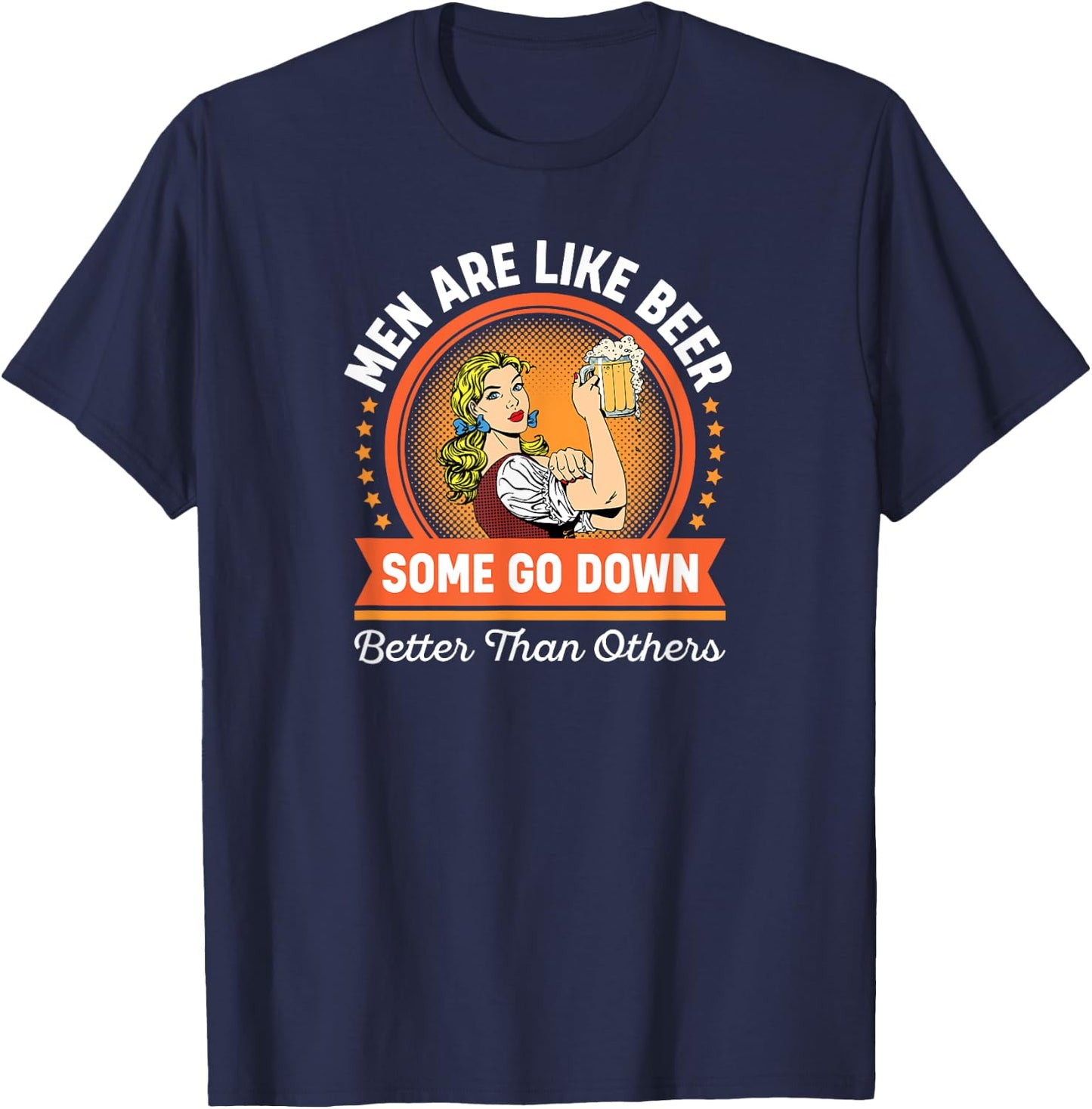 Inappropriate Funny Craft Beer Drinking Joke for Girls Night T-Shirt - T-Shirt | Navy