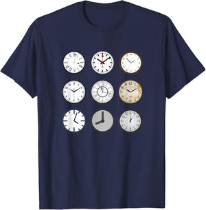 Grandfather Time Turner Clocks Hourglass Tick Tock T-Shirt - T-Shirt | Navy