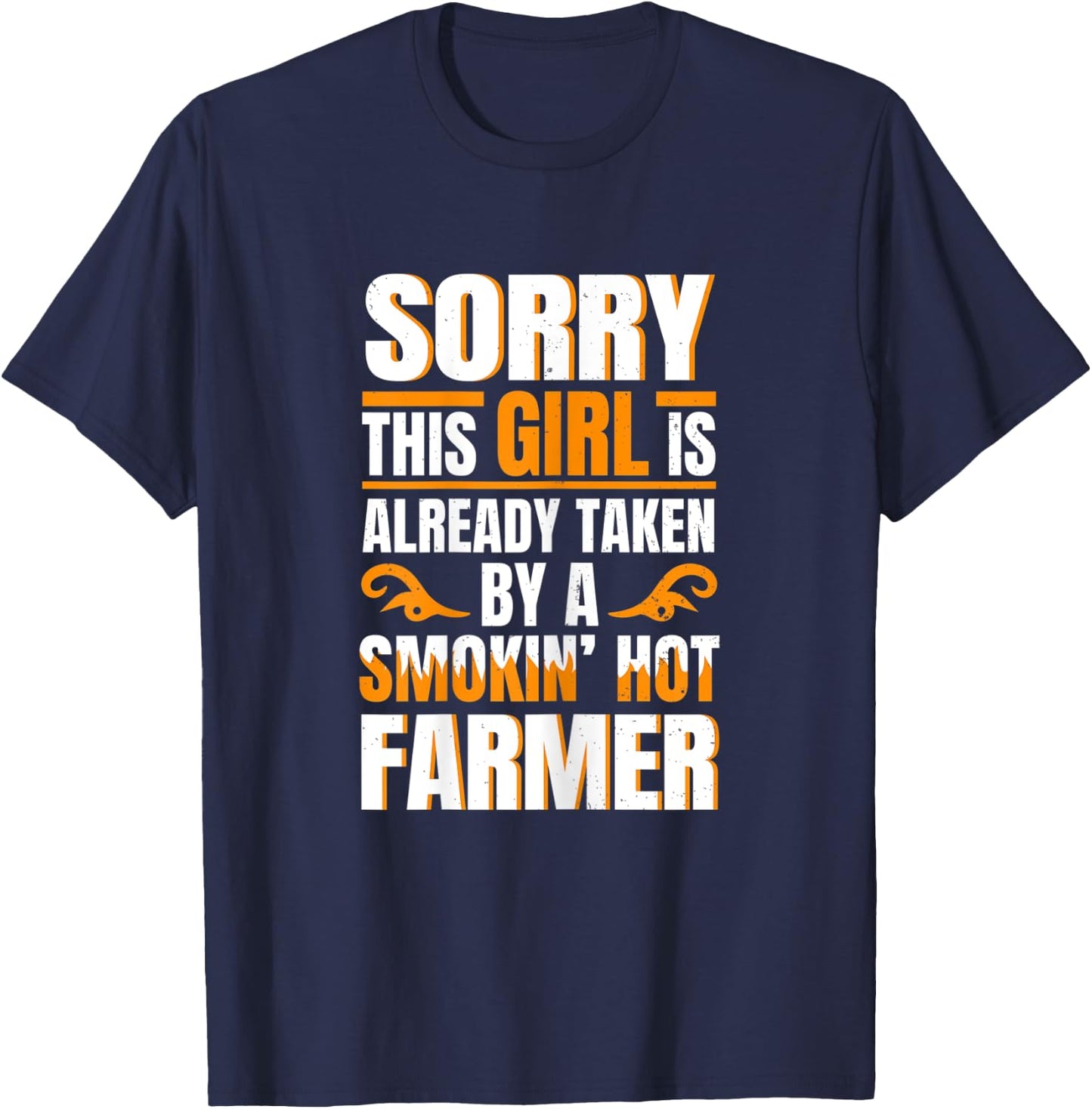 Hot Farmer - Funny Women Cool Girlfriend Farm T-Shirt - T-Shirt | Navy