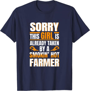 Hot Farmer - Funny Women Cool Girlfriend Farm T-Shirt - T-Shirt | Navy