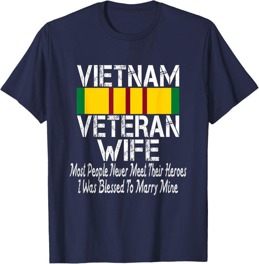 Vietnam Veteran Wife Gift T-Shirt - T-Shirt | Navy