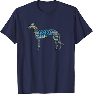 Galgo T Shirt with Colorful Cool Galgo Word Art T-Shirt - T-Shirt | Navy