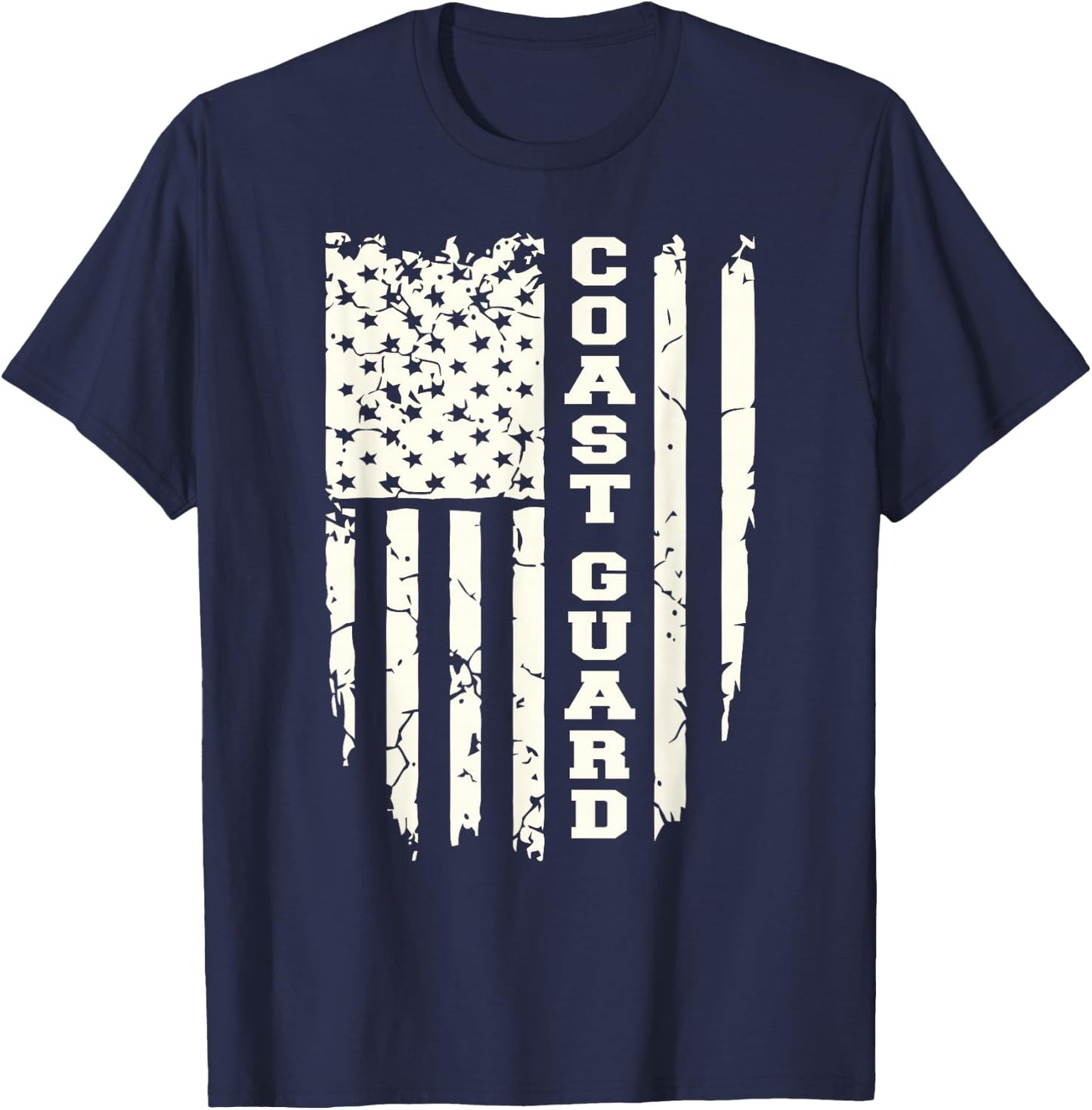 Distressed American Flag Coast Guard Auxiliary Gifts T-Shirt - T-Shirt | Navy