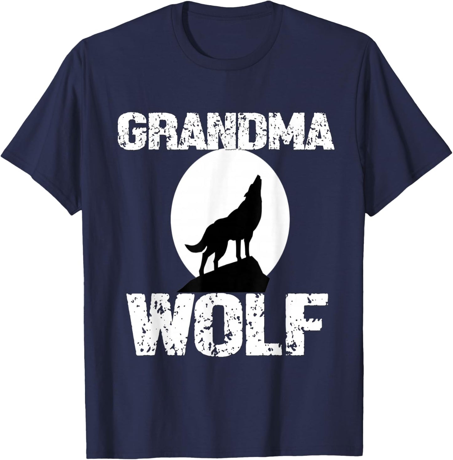 Grandma Wolf Matching Family Tribe Wolves Mimi GiGi Nana T-Shirt - T-Shirt | Navy