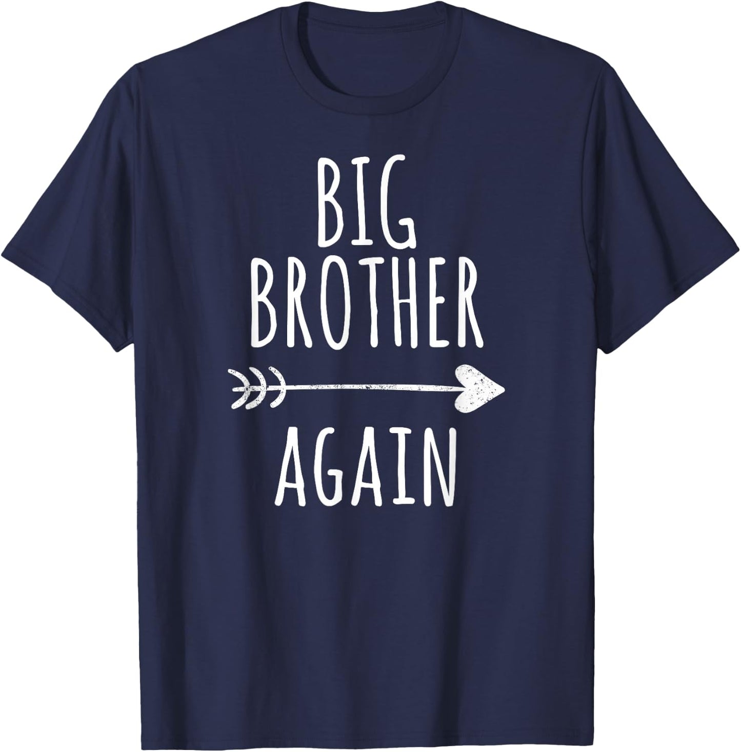Big Brother Again Shirt for Boys with Arrow and Heart T-Shirt - T-Shirt | Navy
