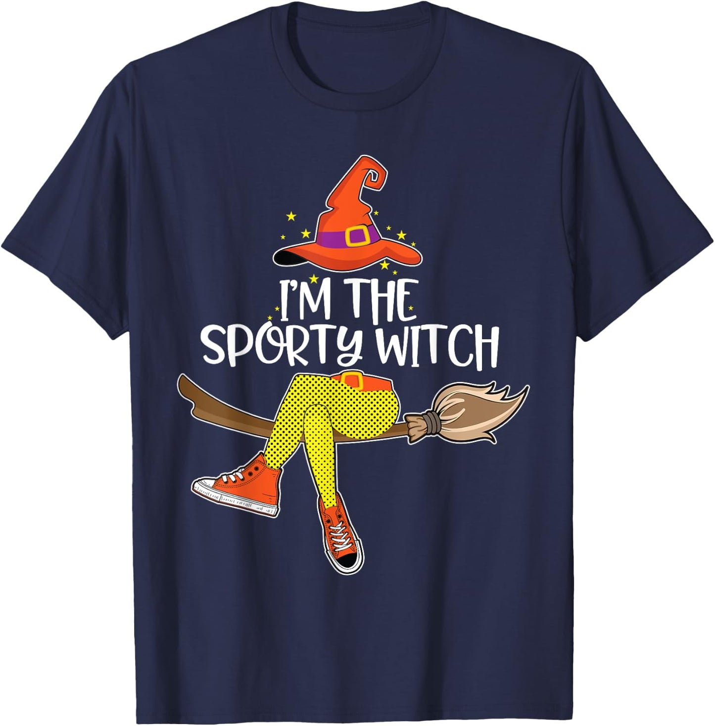 Im the Sporty Witch Shirt Halloween Matching Group Costume T-Shirt - T-Shirt | Navy