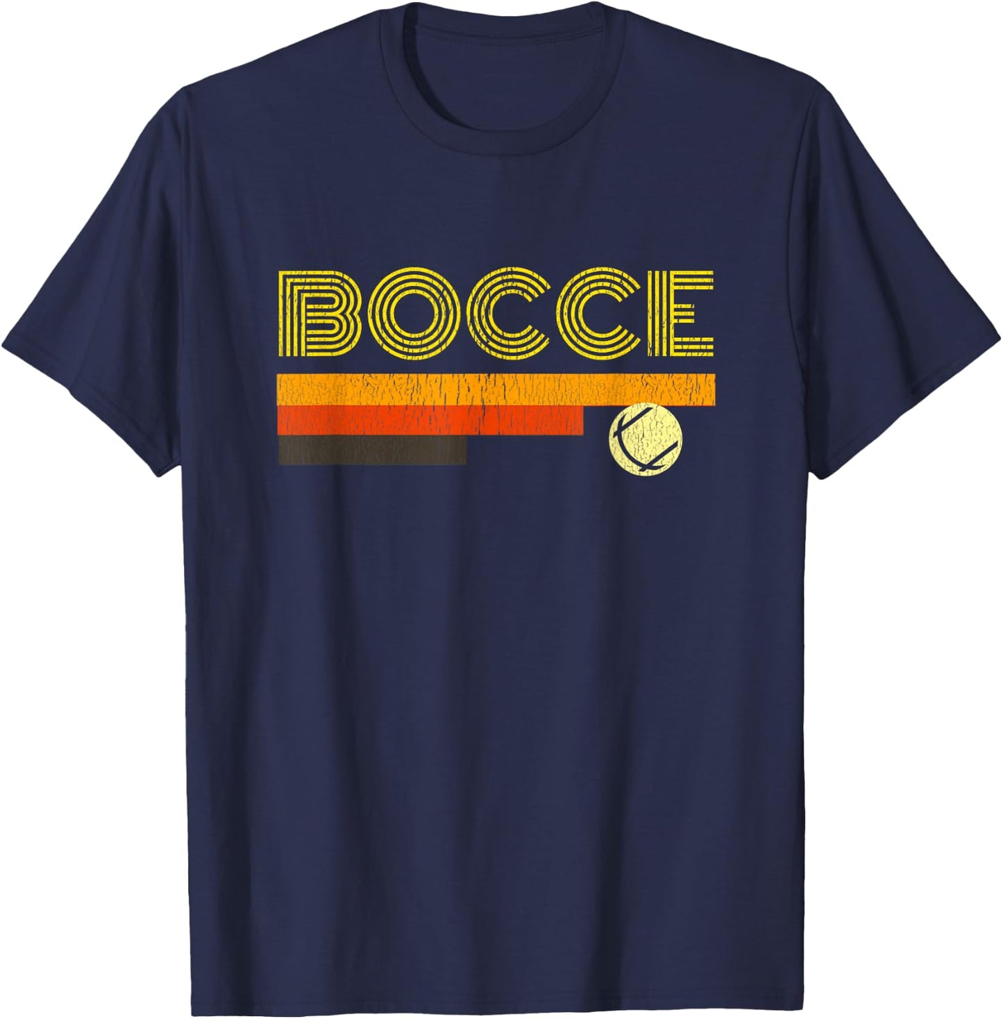 Retro Bocce Shirt Vintage 70's Bocce Ball T-Shirt - T-Shirt | Navy