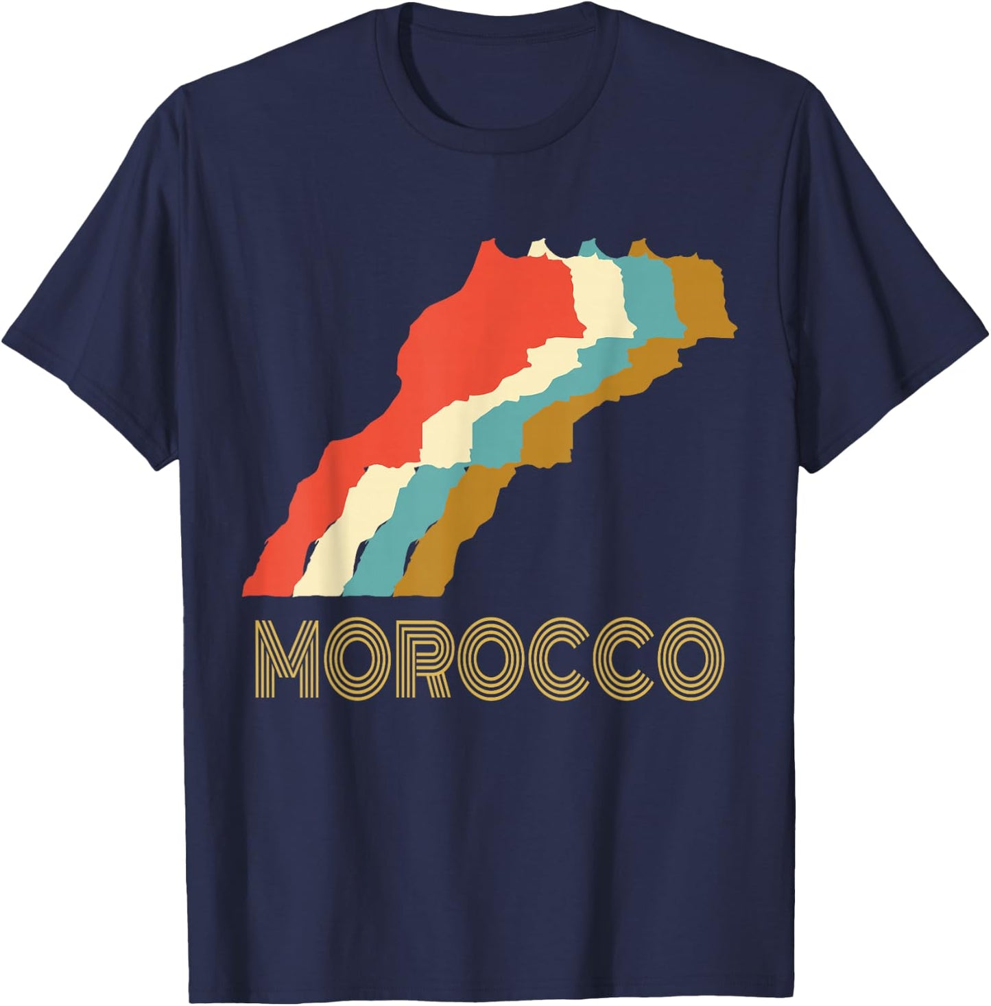 Vintage Morocco , I Love Maroc Map Shirt T-Shirt - T-Shirt | Navy