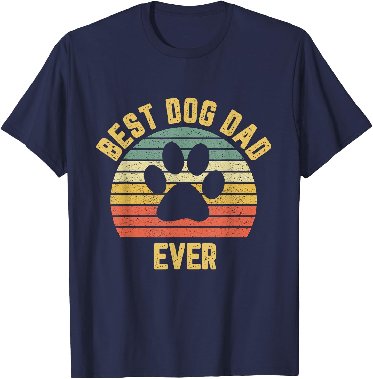 Vintage Dog Dad Cool Father's Day Gift Retro T-Shirt - T-Shirt | Navy