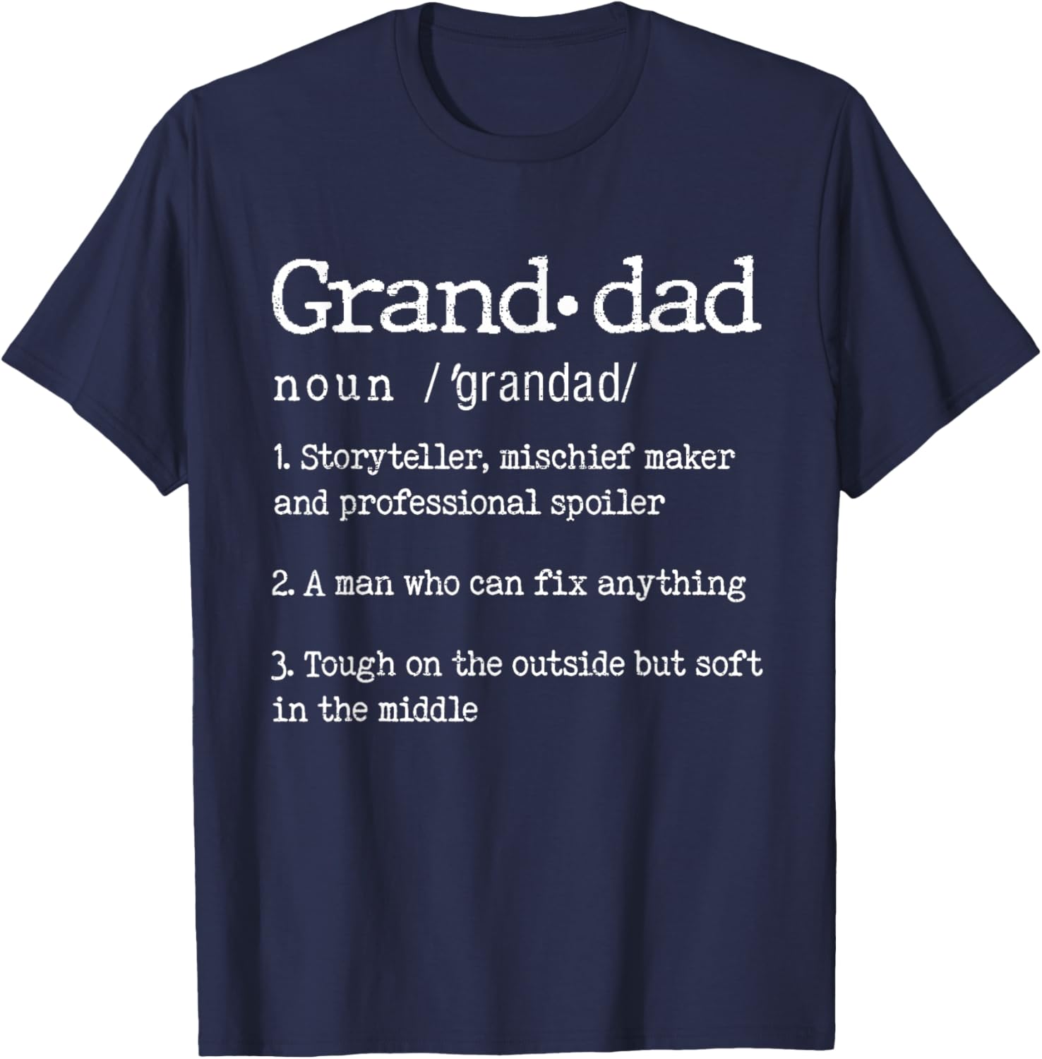 Granddad Definition Father's Day Funny Grandpa Granddad Noun T-Shirt - T-Shirt | Navy
