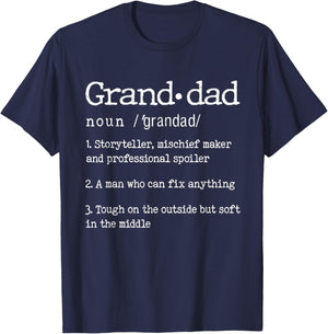 Granddad Definition Father's Day Funny Grandpa Granddad Noun T-Shirt - T-Shirt | Navy